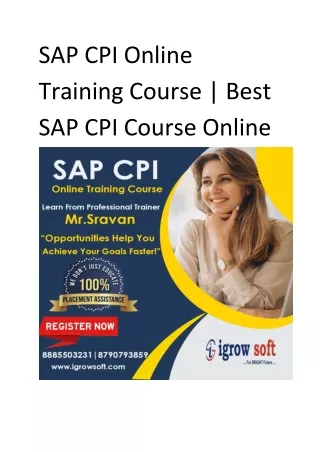sap cpi online training course best