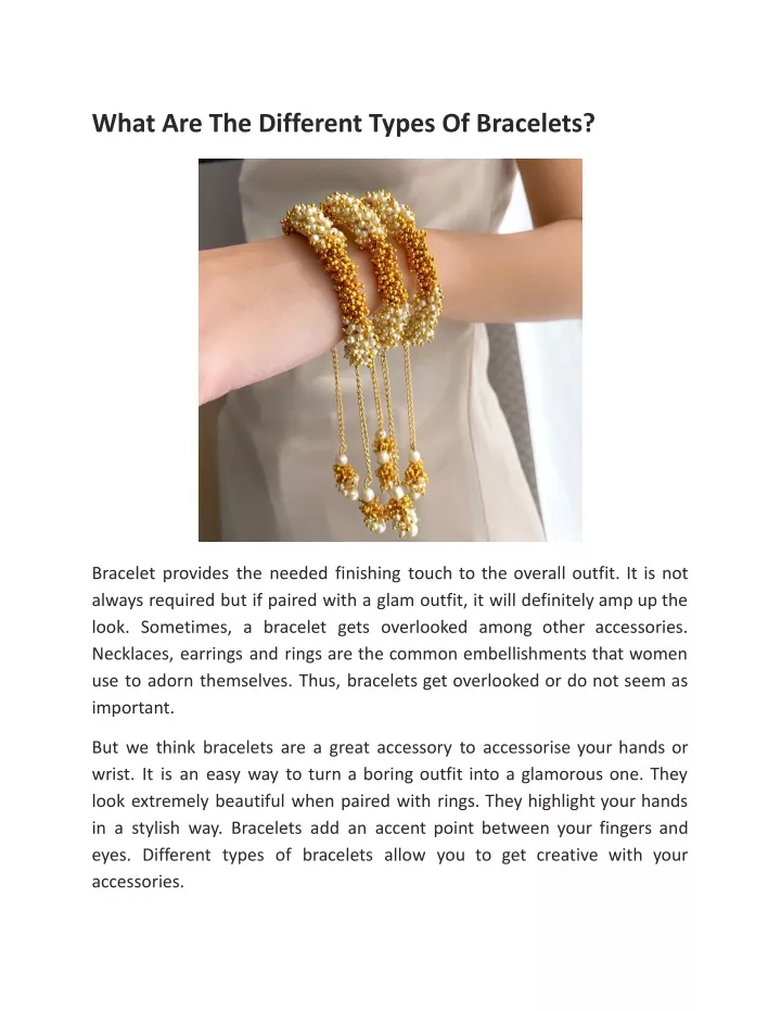 what are the different types of bracelets