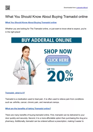 What You Should Know About Buying Tramadol online