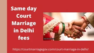 same day court marriage in delhi fees