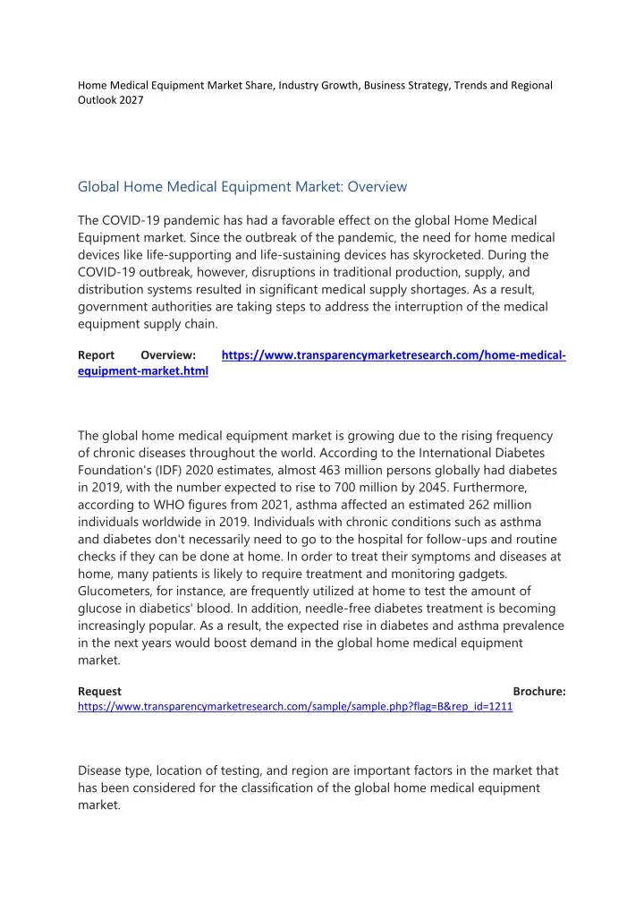 home medical equipment market share industry