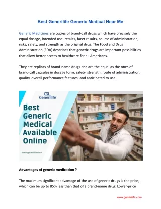 best generilife generic medical near me