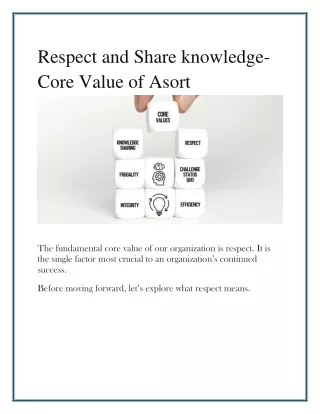 Respect and Share knowledge- Core Value of Organization