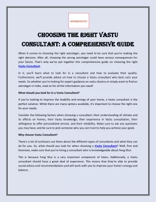 choosing the right vastu choosing the right vastu