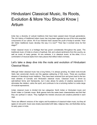 Hindustani Classical Music, Its Roots, Evolution & More You Should Know | Artium