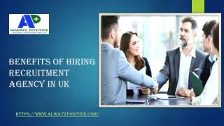 Benefits of Hiring Recruitment Agency in UK