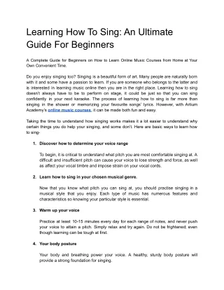 Learning How To Sing: An Ultimate Guide For Beginners