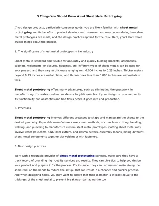 3 things you should know about sheet metal