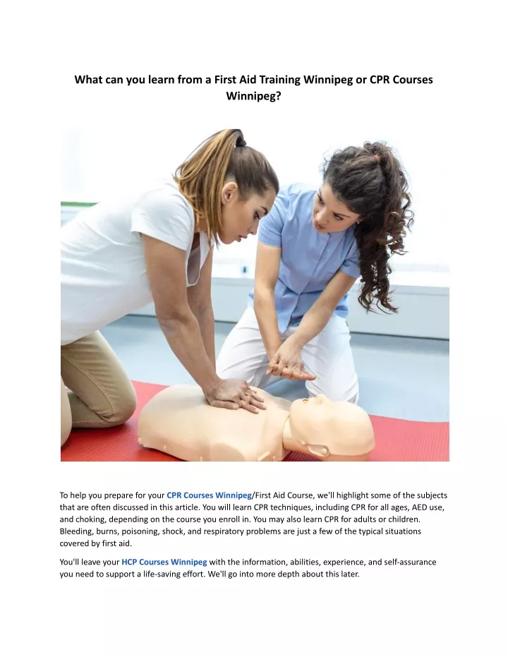 what can you learn from a first aid training