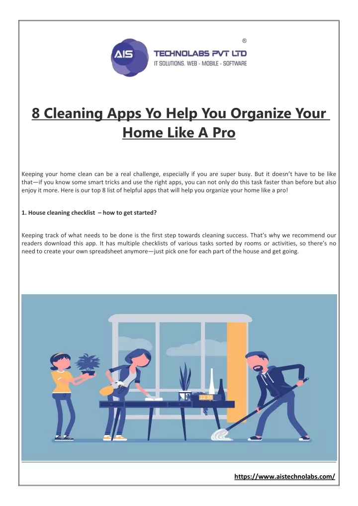 8 cleaning apps yo help you organize your home