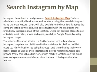 Search Instagram by Map