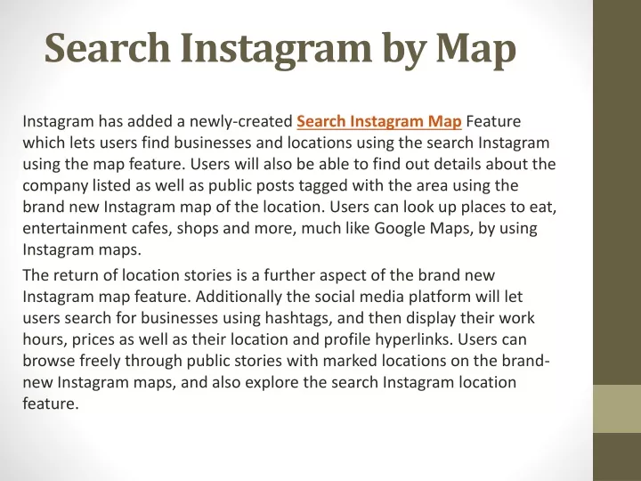 search instagram by map