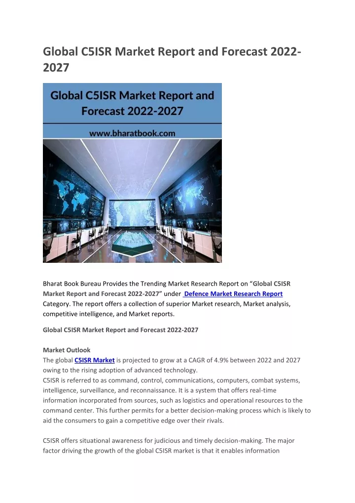 global c5isr market report and forecast 2022 2027