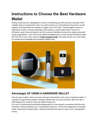 instructions to choose the best hardware wallet