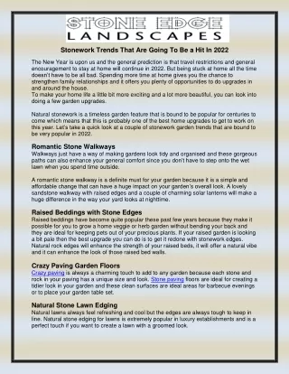 stonework trends that are going