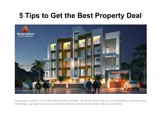 5 Tips to Get the Best Property Deal