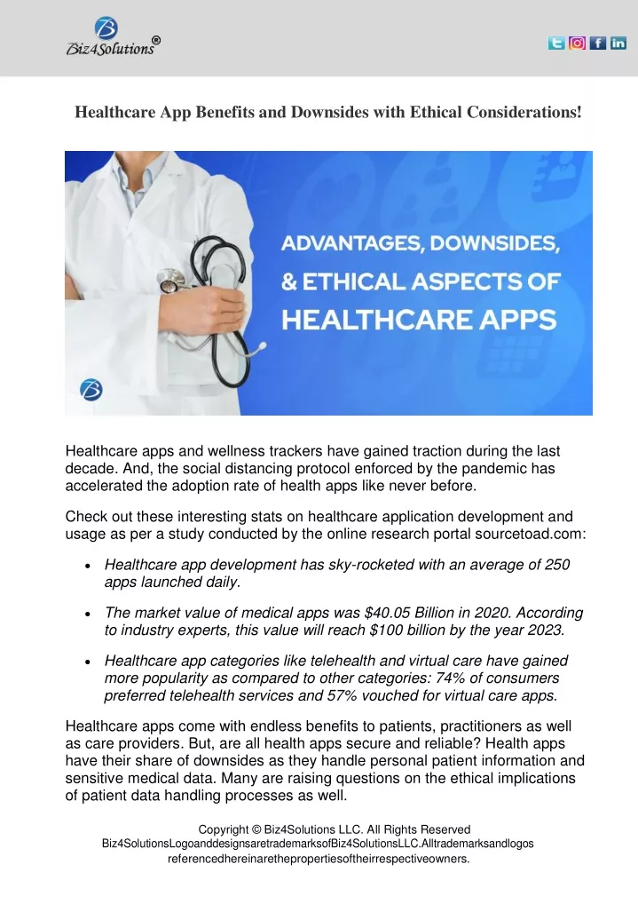 healthcare app benefits and downsides with