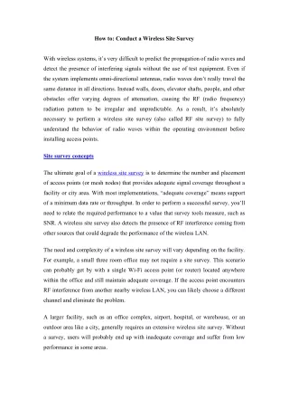how to conduct a wireless site survey