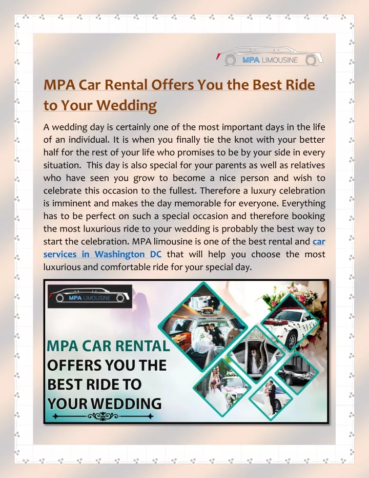 mpa car rental offers you the best ride to your