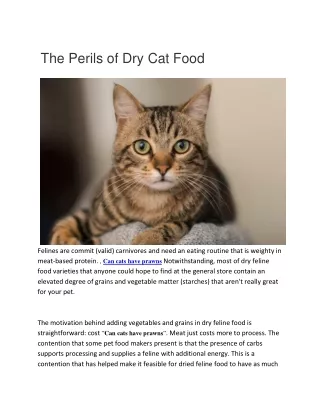 The Perils of Dry Cat Food