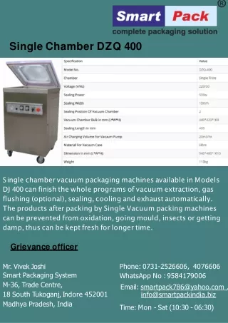 single chamber dzq 400