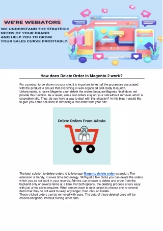 how does delete order in magento 2 work