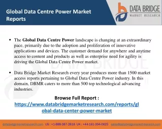 global data centre power market reports
