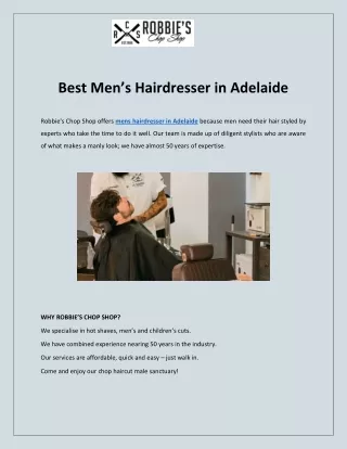 Mens Hairdresser in Adelaide