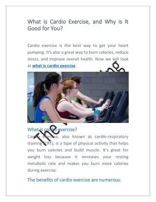 what what is is cardio good good for for you