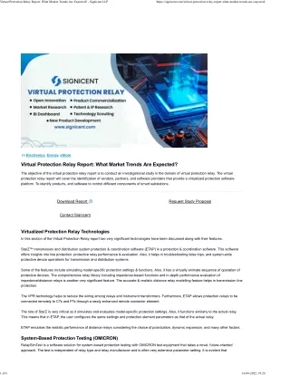 Virtual Protection Relay Report What Market Trends Are Expected - Signicent LLP