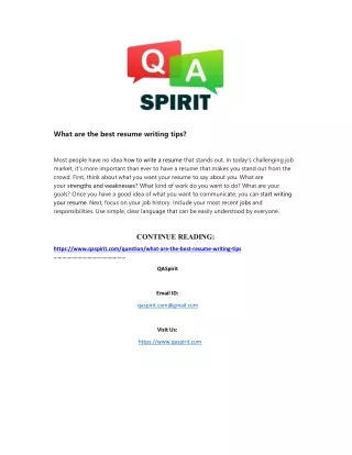 what are the best resume writing tips