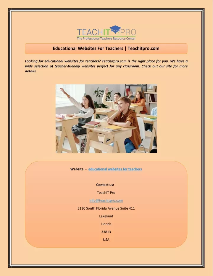 educational websites for teachers teachitpro com