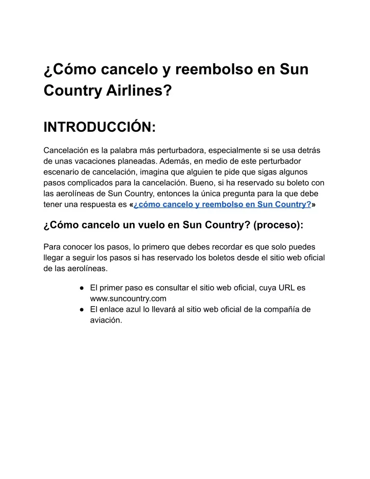 c mo cancelo y reembolso en sun country airlines