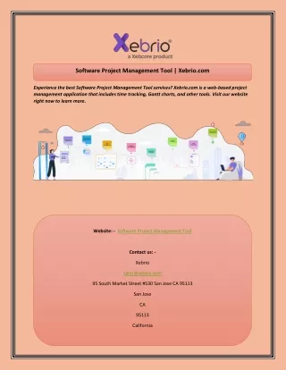 software project management tool xebrio com
