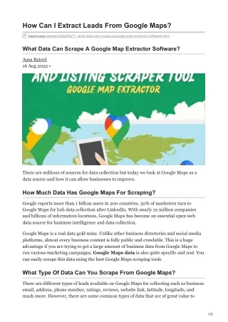 how can i extract leads from google maps