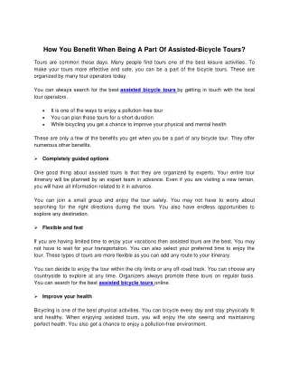 how you benefit when being a part of assisted