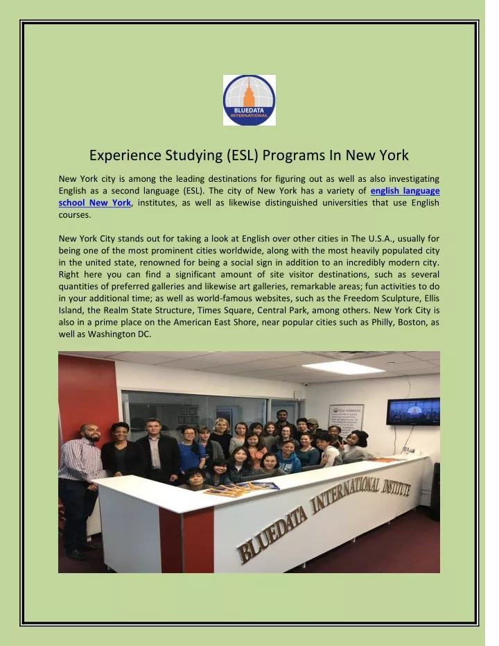 experience studying esl programs in new york