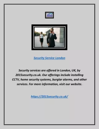 Security Service London | 2015security.co.uk