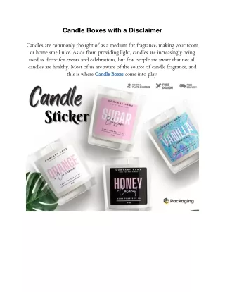 candle boxes with a disclaimer