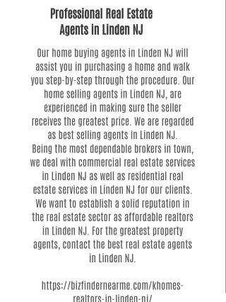 Professional Real Estate Agents in Linden NJ