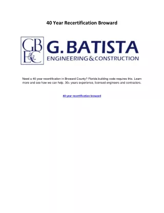40 year recertification broward