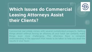 Which Issues do Commercial Leasing Attorneys Assist their Clients?
