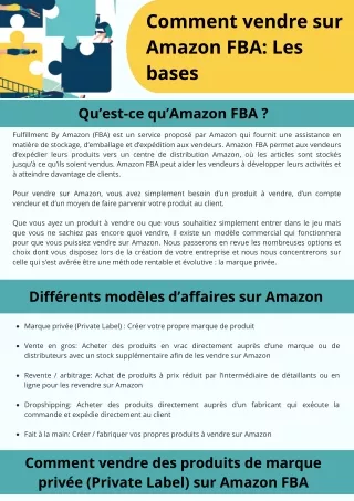 comment vendre sur amazon fba les bases