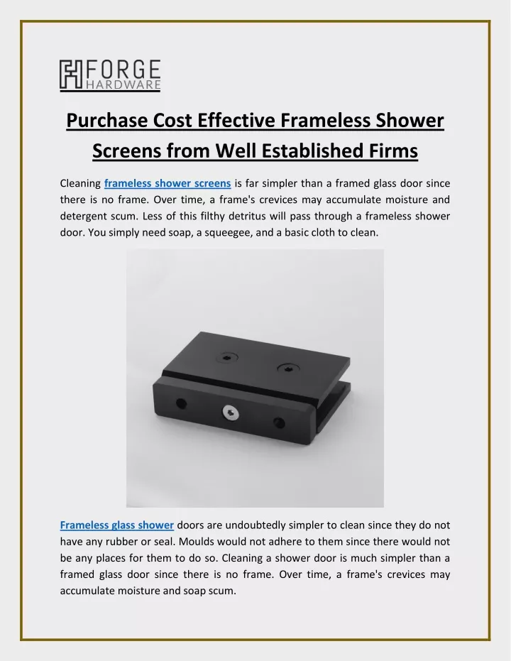 purchase cost effective frameless shower screens