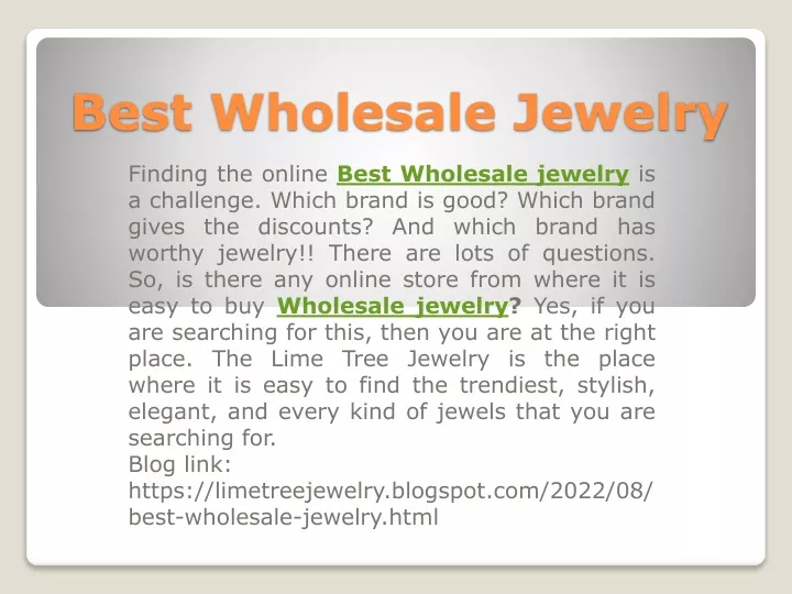 best wholesale j ewelry