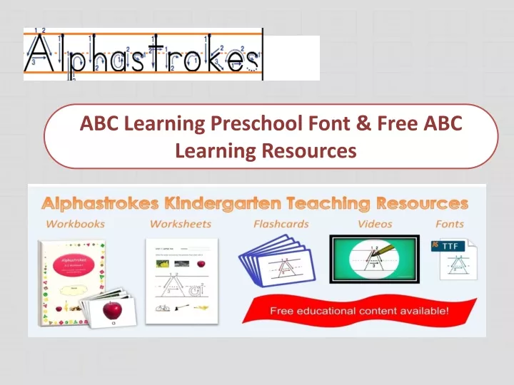 abc learning preschool font free abc learning