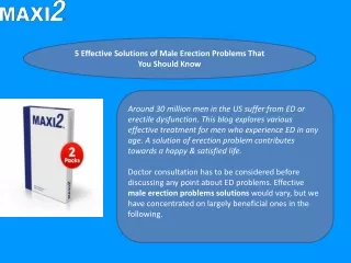 5 Effective Solutions of Male Erection Problems That You Should Know