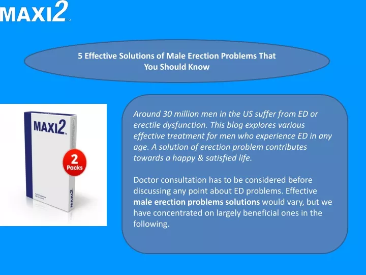 5 effective solutions of male erection problems