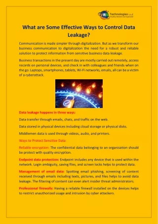 what are some effective ways to control data