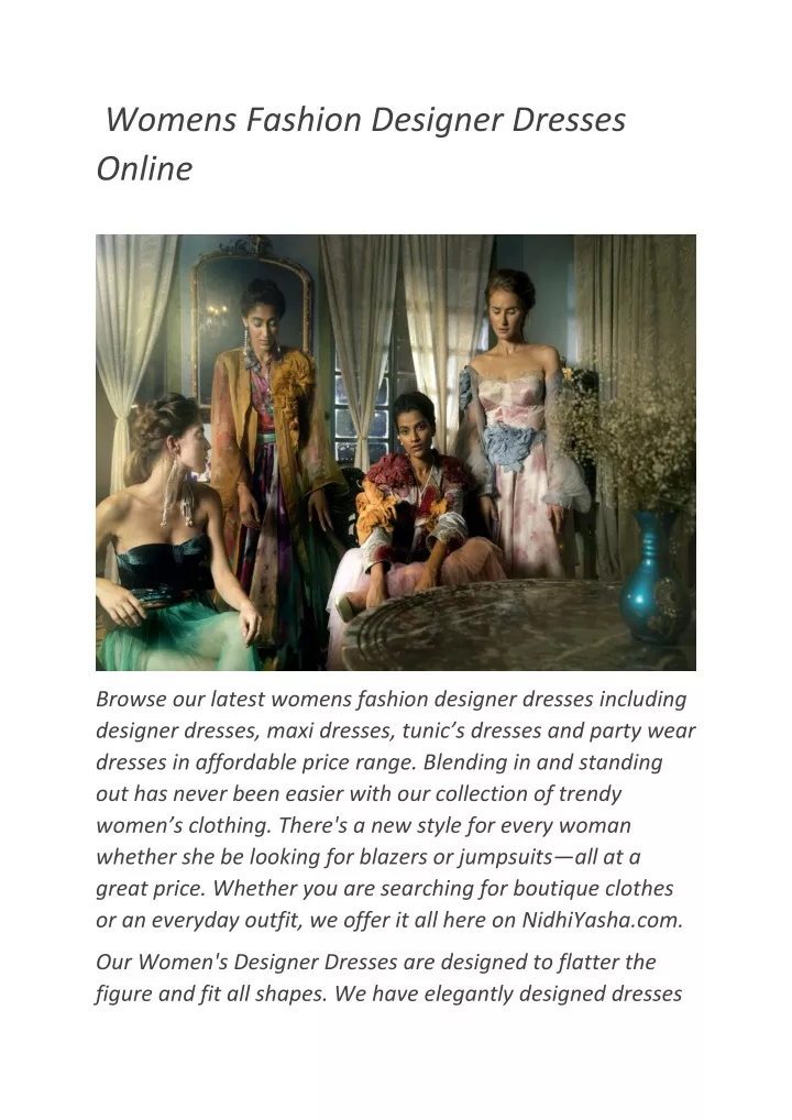 womens fashion designer dresses online